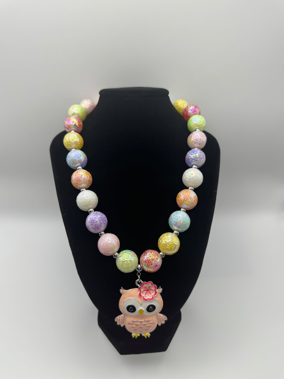 Pink Owl Charm Necklace