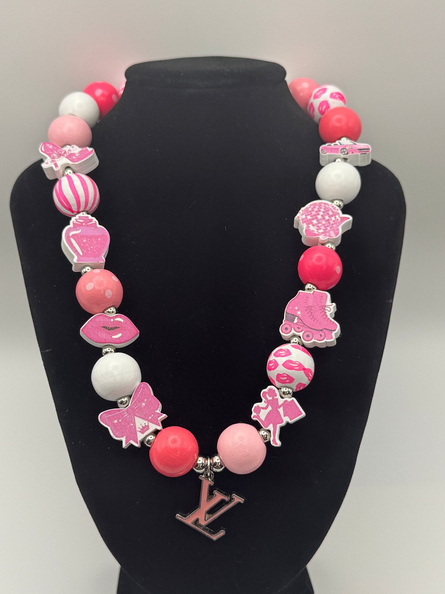 Boujee Pink Barbie Charm Necklace