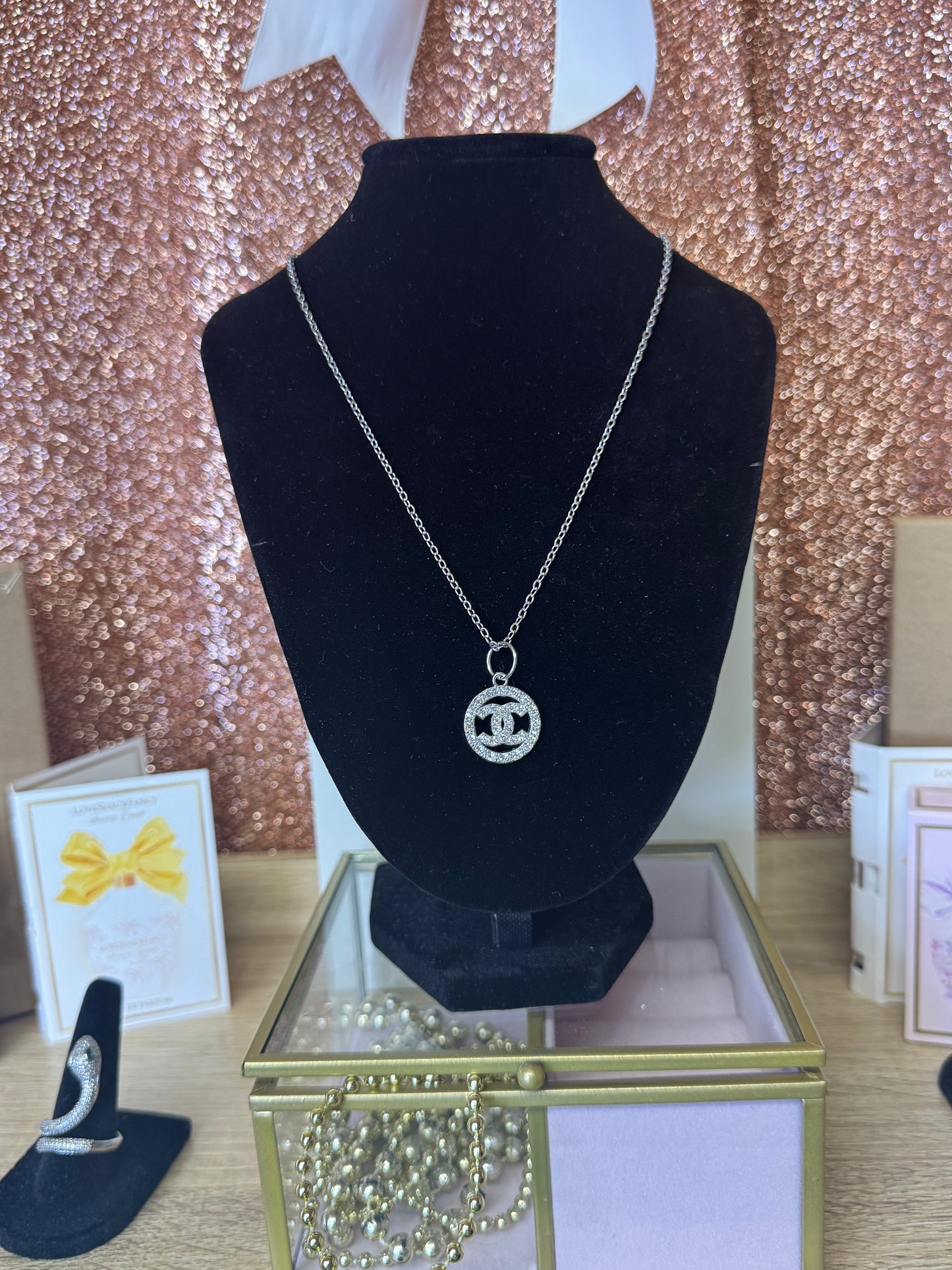 CC Pendant (Silver Chain)